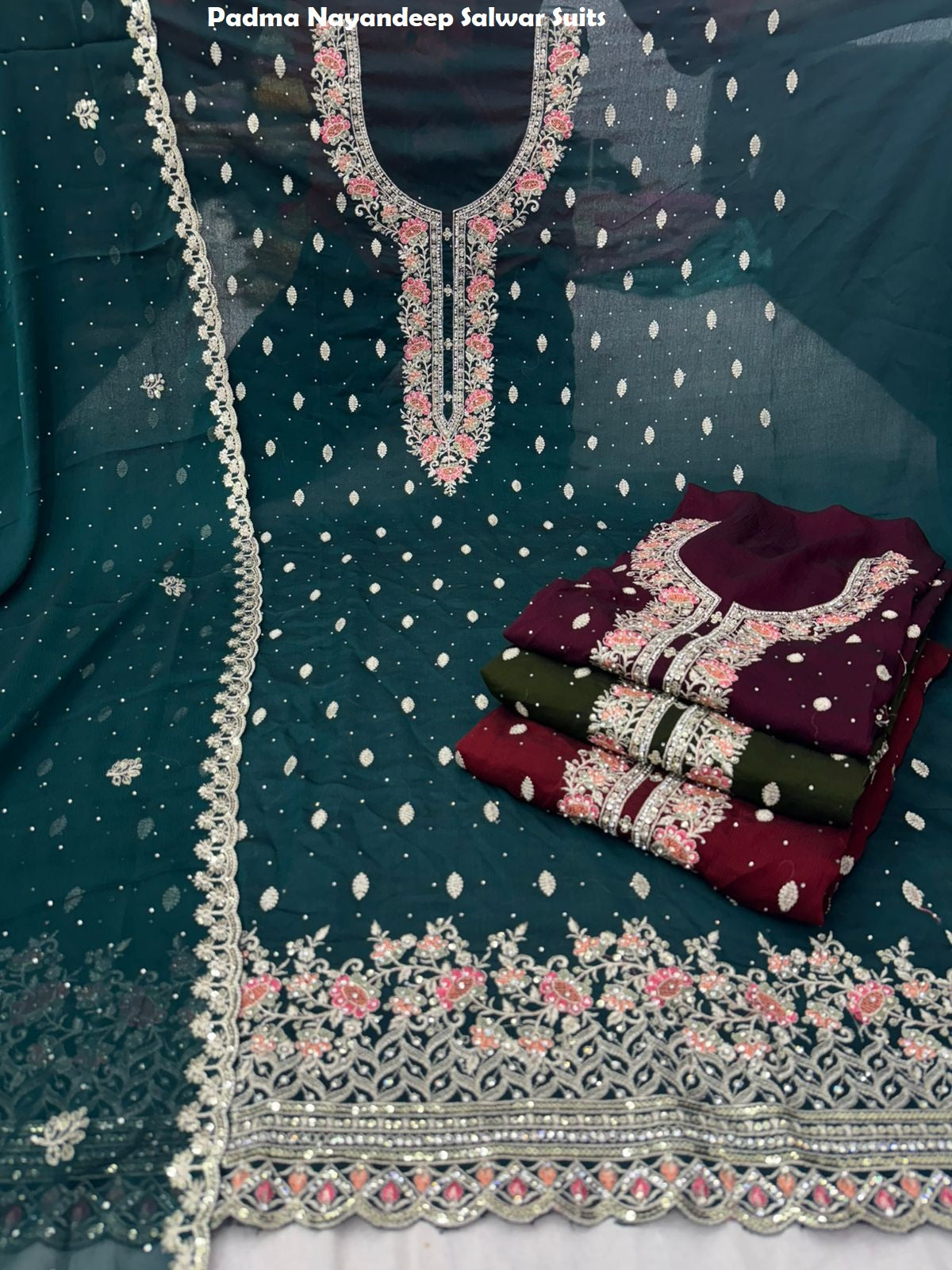 Padma Nayandeep Organza Salwar Suits Supplier Gujarat