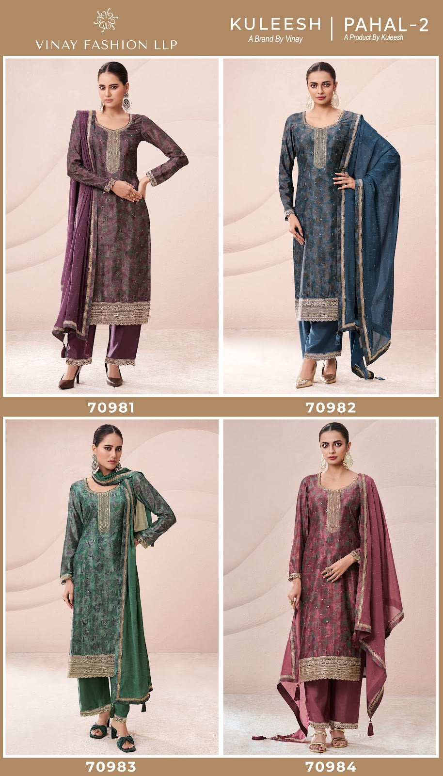 Pahal 2 Kuleesh Vinay Fashion Llp Chinon Pant Style Suits Manufacturer