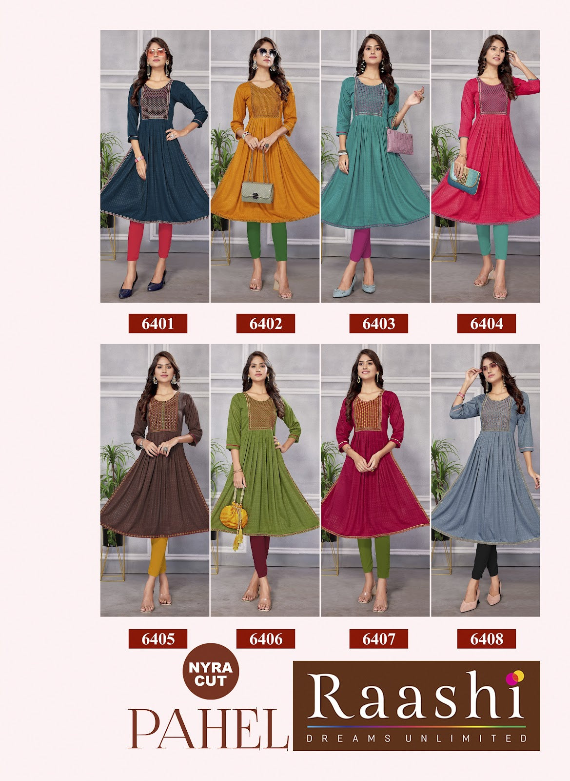 Pahel Raashi Rayon Dobby Naira Cut Kurtis