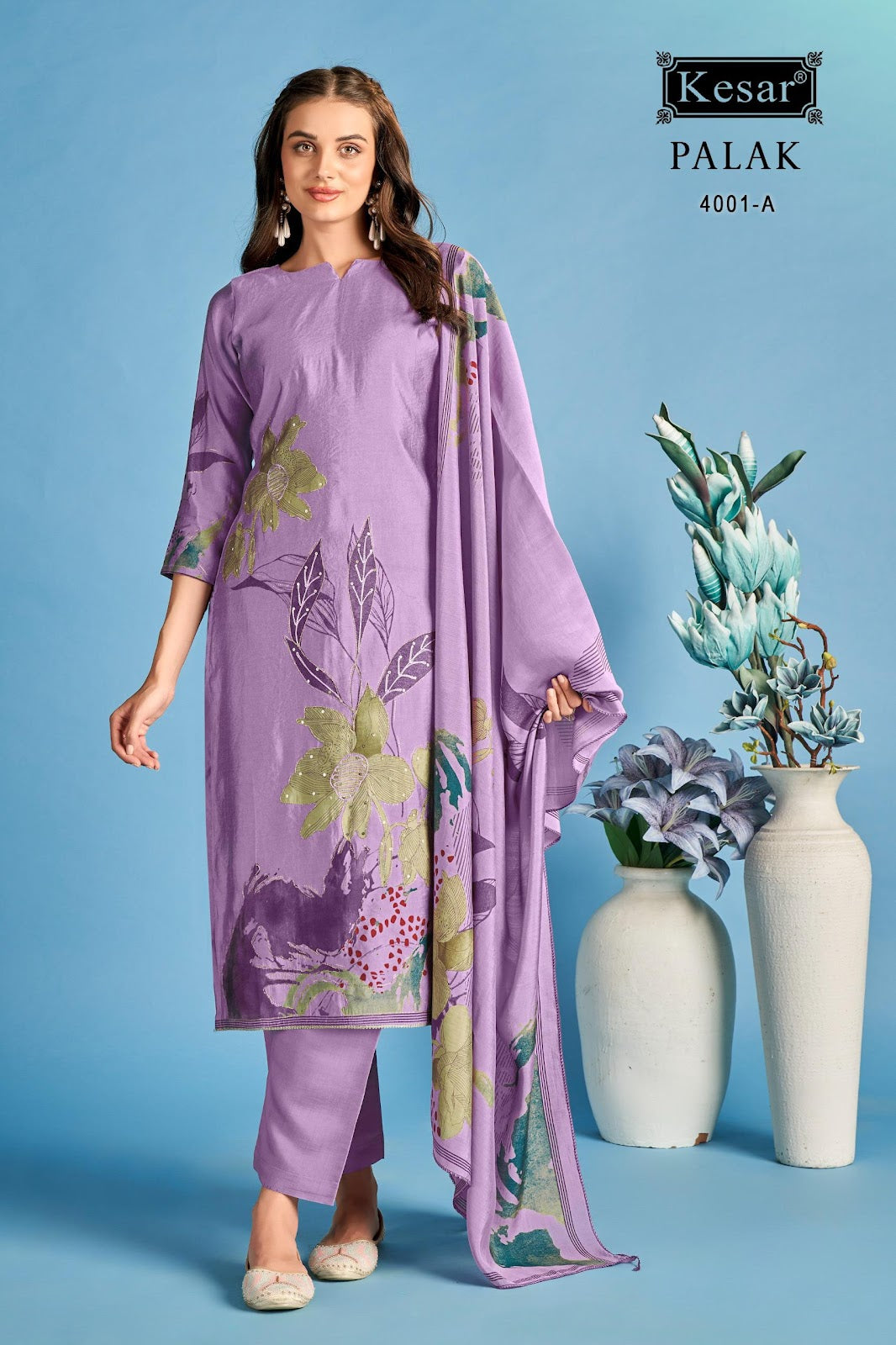 Palak 4001-4004 Kesar Modal Silk Pant Style Suits Wholesaler India