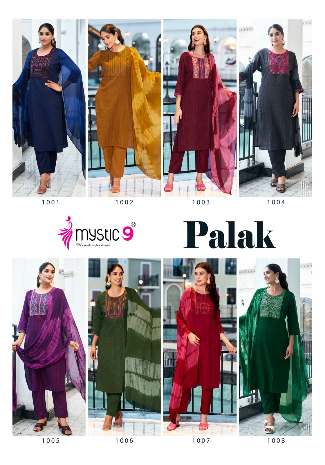 Palak Vol 1 Mystic 9 Cotton Readymade Pant Style Suits Exporter Ahmedabad
