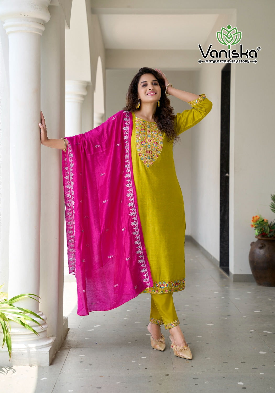 Palak Vol 2 Vaniska Vetican Silk Readymade Pant Style Suits Exporter