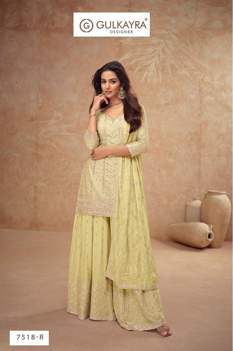 Palak Vol 4 Gulkayra Designer Chinon Readymade Sharara Suits Wholesaler