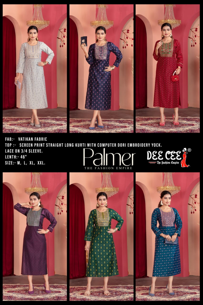 Palmer Deecee Vatican Long Straight Kurti Manufacturer India