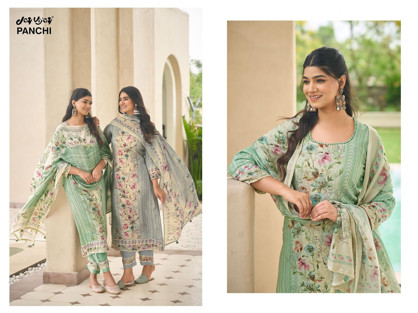 Panchi 3250 Jay Vijay Moga Silk Pant Style Suits Wholesaler Ahmedabad