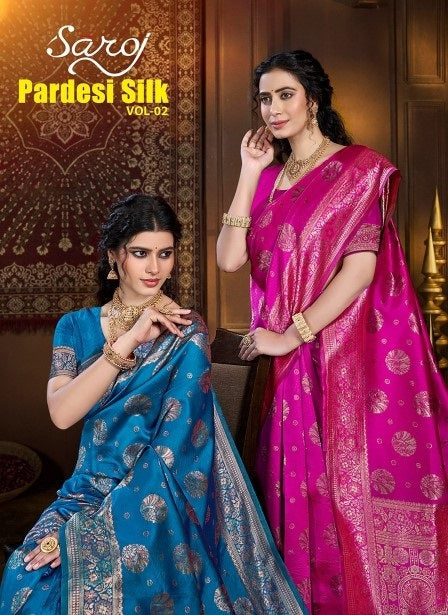 Pardesi Silk Vol 2 Saroj Soft Silk Sarees Supplier Ahmedabad