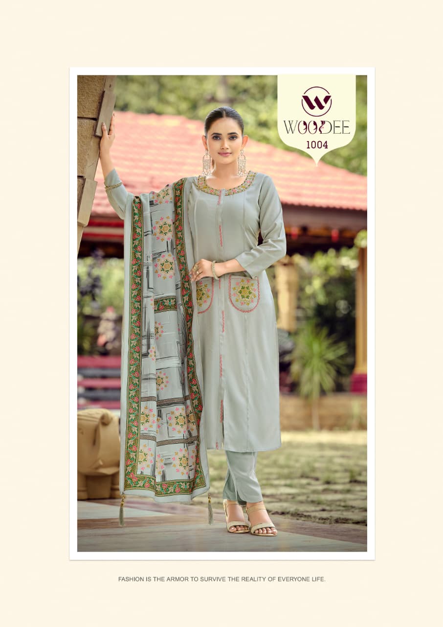 Pari Woodee Rayon Readymade Pant Style Suits Wholesaler India