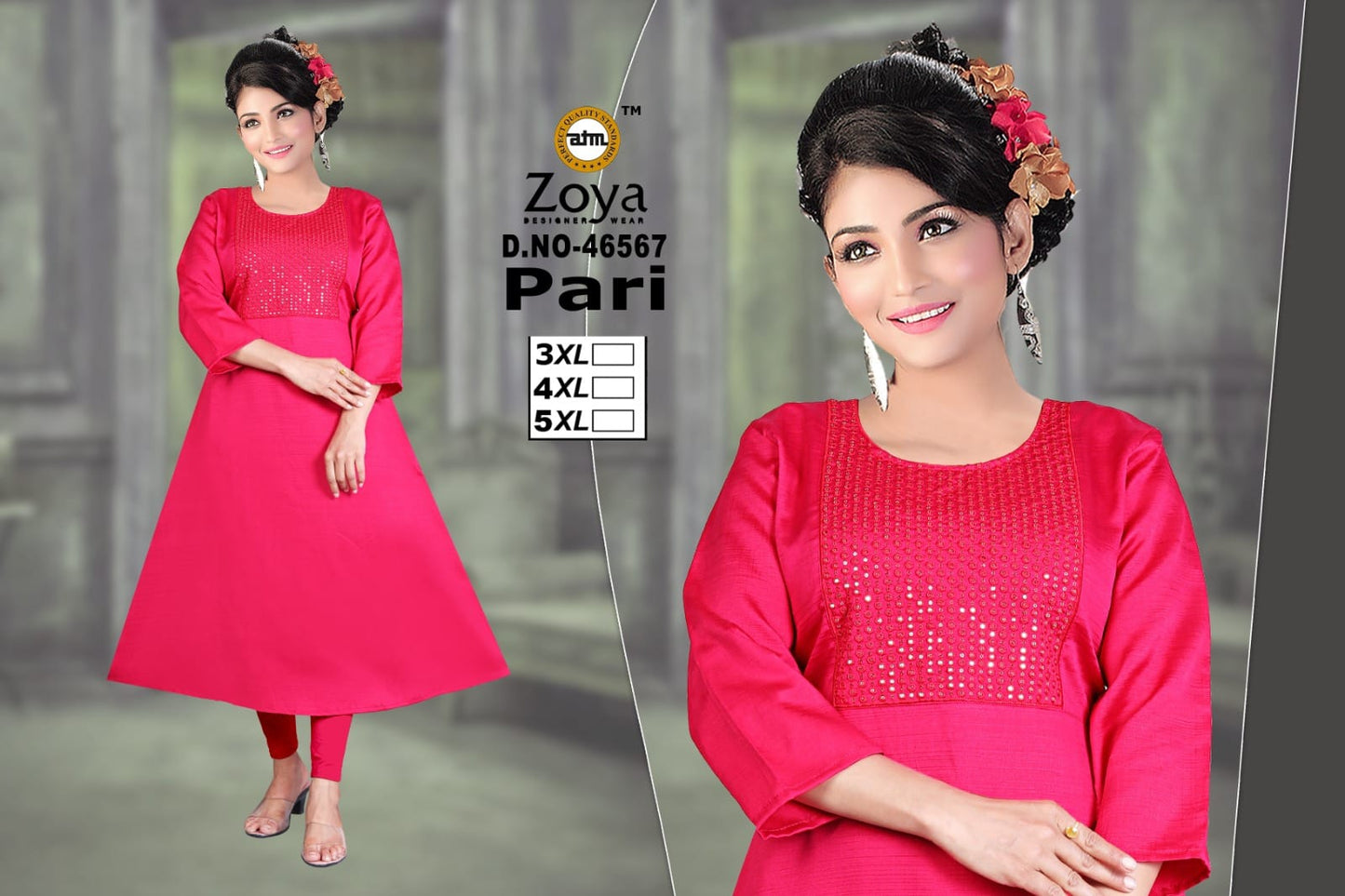 Pari Zoya Simmer Plus Size Kurtis Wholesale Price