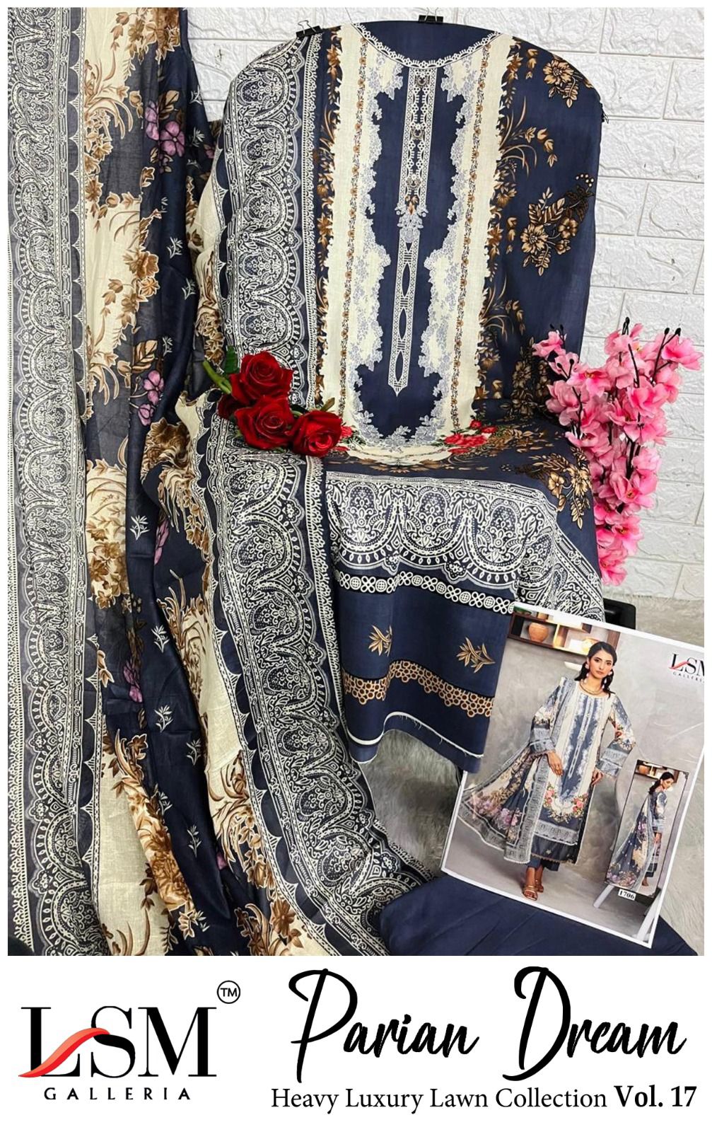 Parian Dream Vol 17 Luxury Lawn Collection Lsm Galleria Karachi Salwar Suits Manufacturer