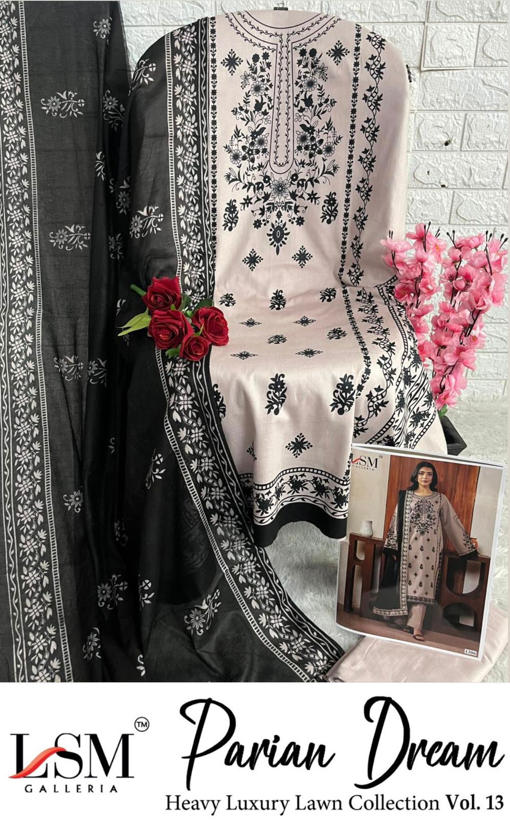 Parian Dream Vol 13 Luxury Lawn Collection Lsm Galleria Karachi Salwar Suits Manufacturer