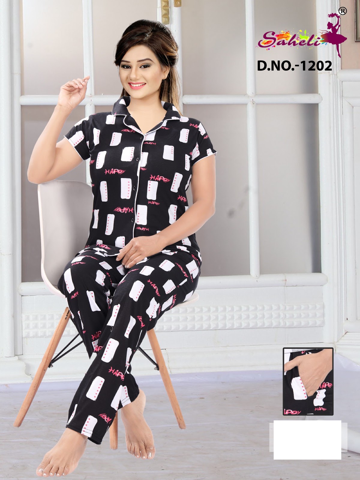 Paridhi 1202 Saheli Sinker Collar Night Suits Wholesale Price