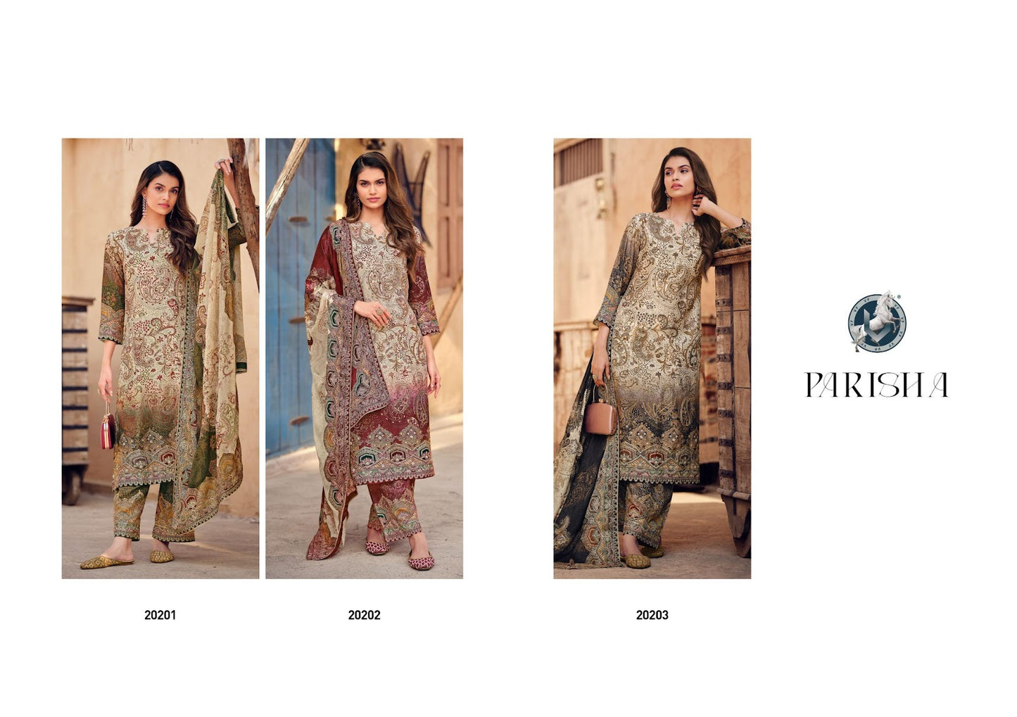 Parisha Vivek Russian Silk Pant Style Suits Wholesale