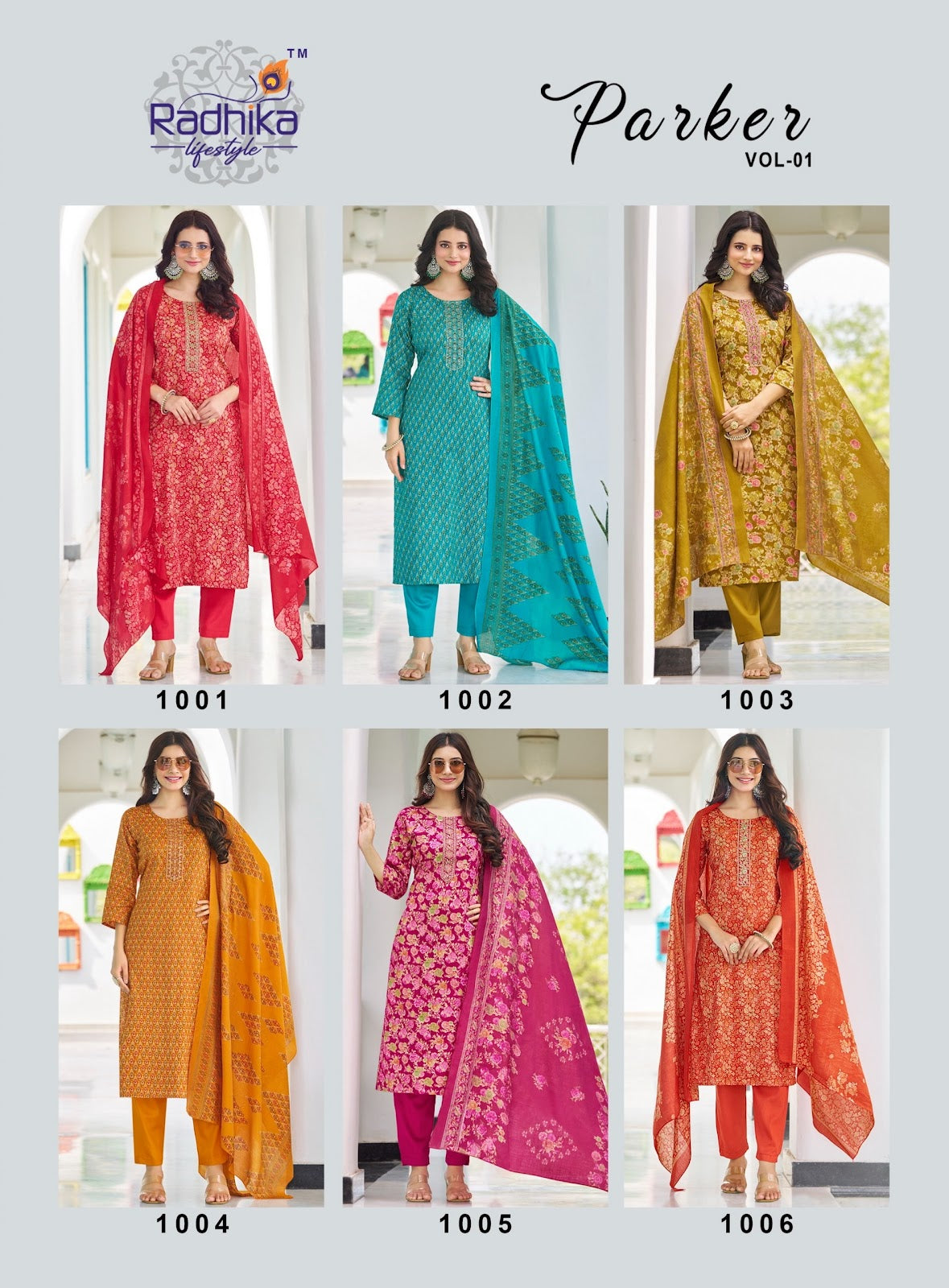 Parker Vol 1 Radhika Lifestyle Jam Satin Readymade Pant Style Suits Wholesale Price