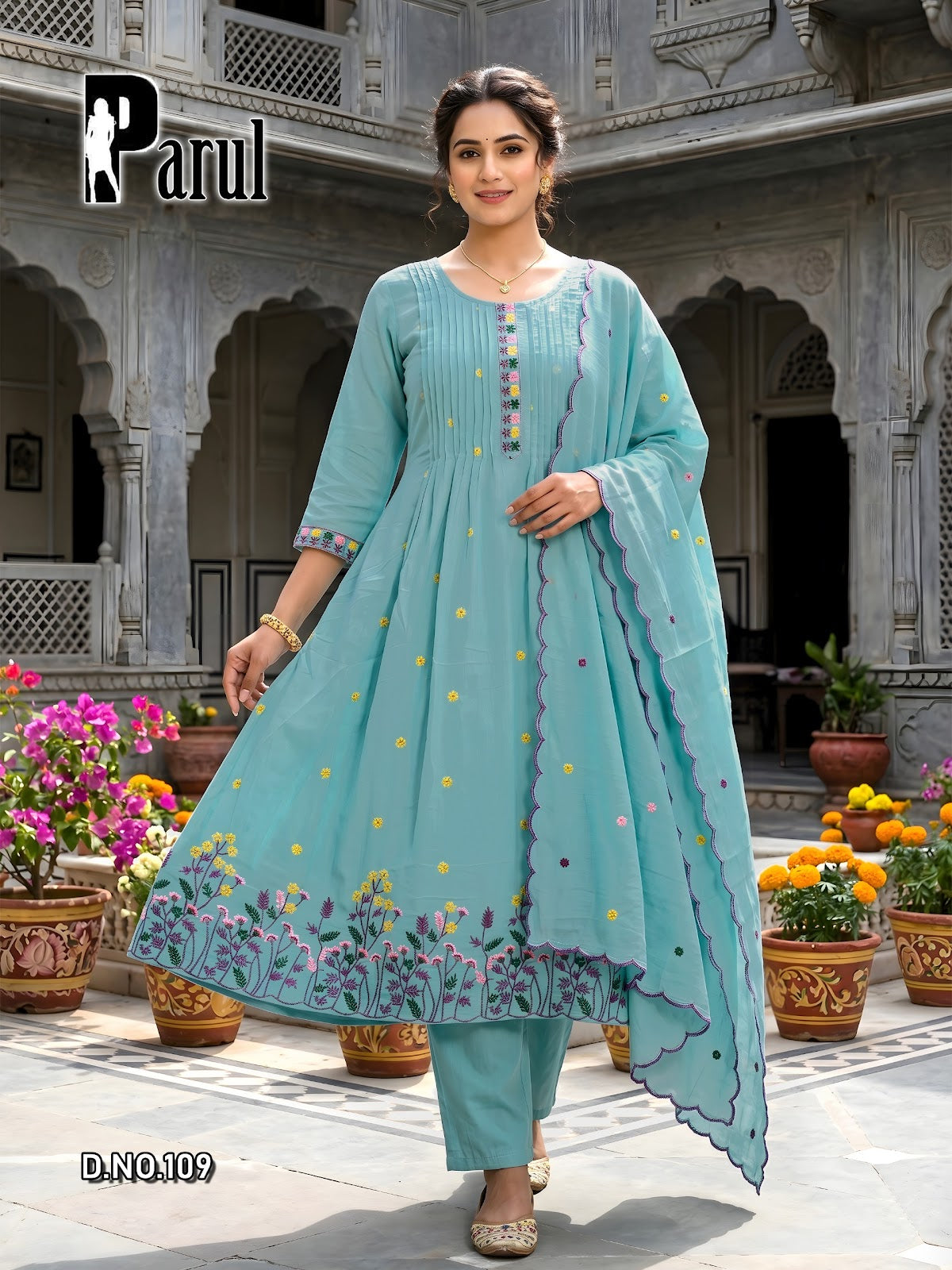 Parul Prmnt Chanderi Readymade Anarkali Suits Wholesale Price