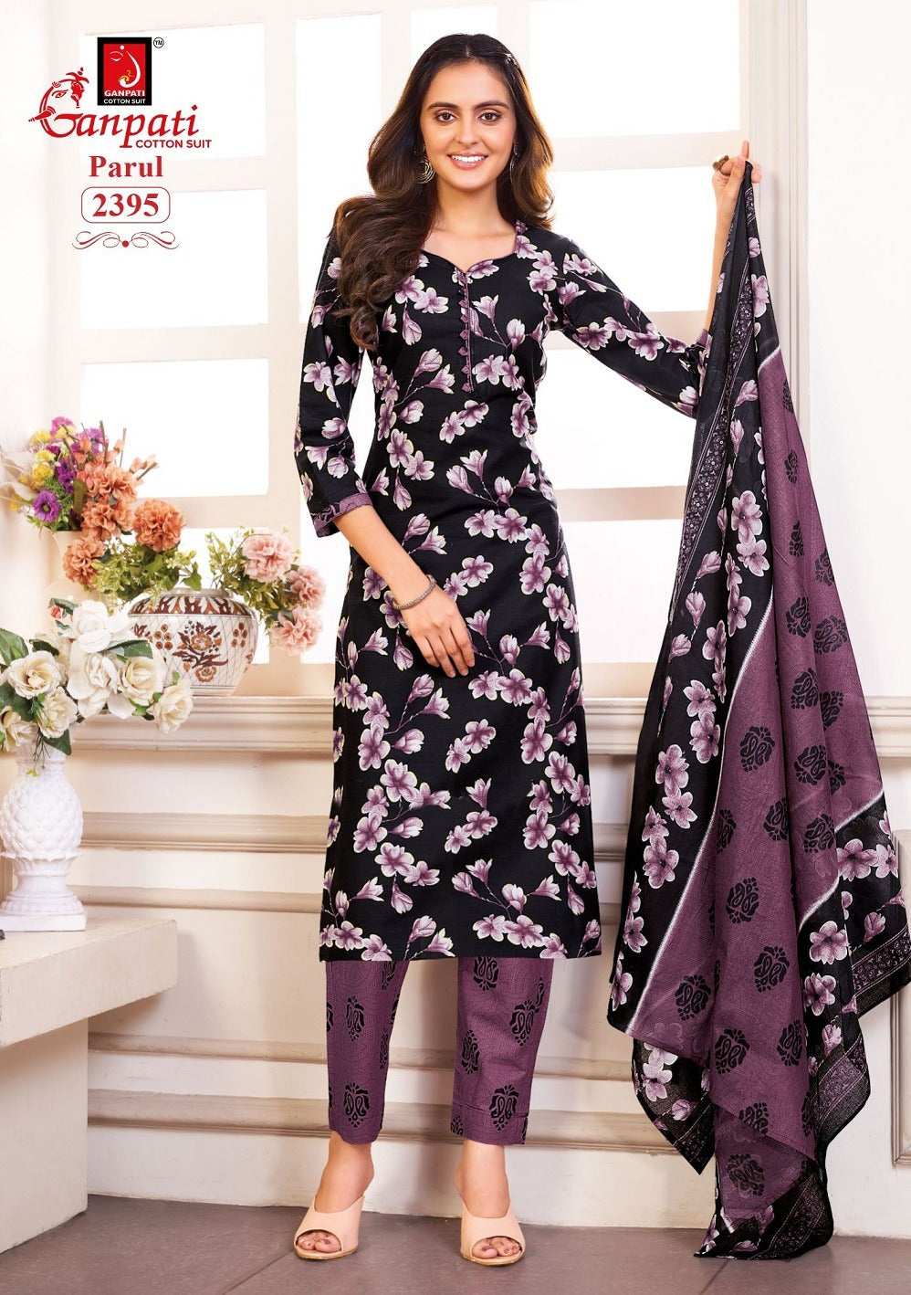 Parul Vol 12 Ganpati Cotton Readymade Pant Style Suits Exporter