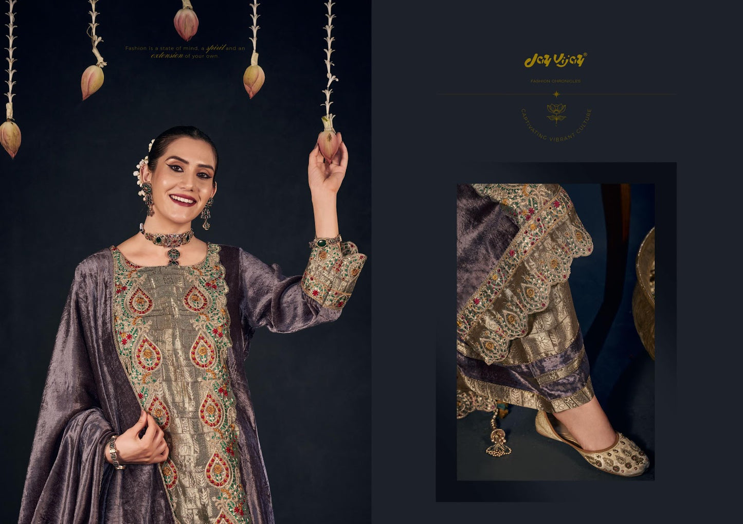 Parva Jay Vijay Velvet Suits Wholesale Rate