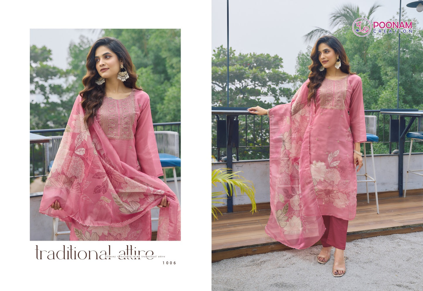 Pashmina Poonam Creation Viscose Simmer Readymade Pant Style Suits Wholesale Price