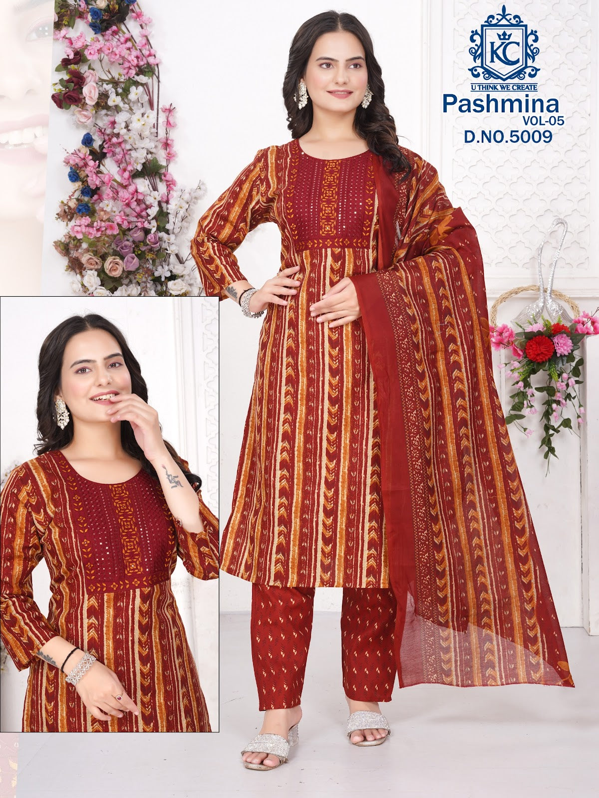 Pashmina Vol 5 Kcf Readymade Cotton Pant Suits Wholesaler Gujarat