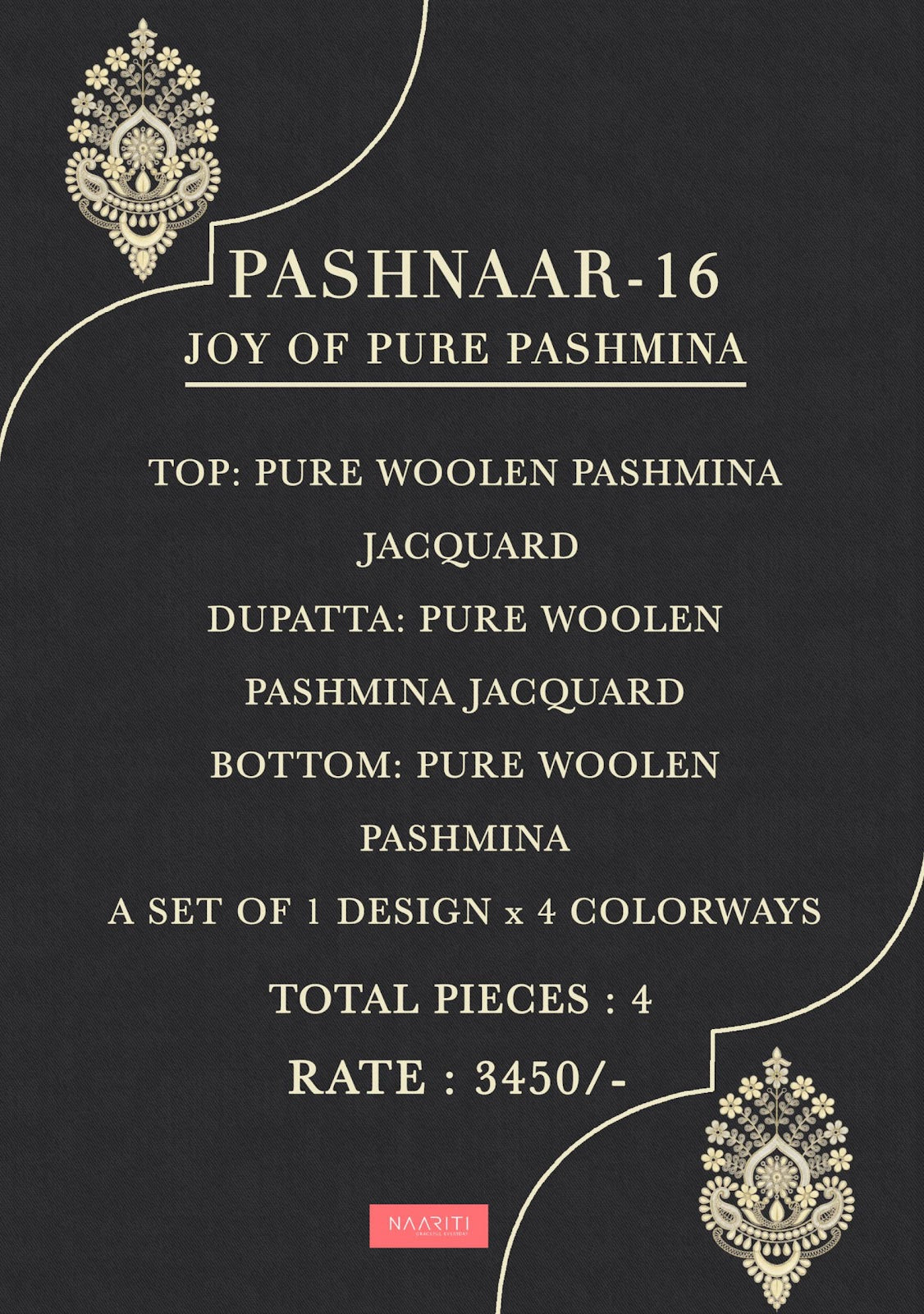 Pashnaar 16 Naariti Woolen Pashmina Suits Wholesaler
