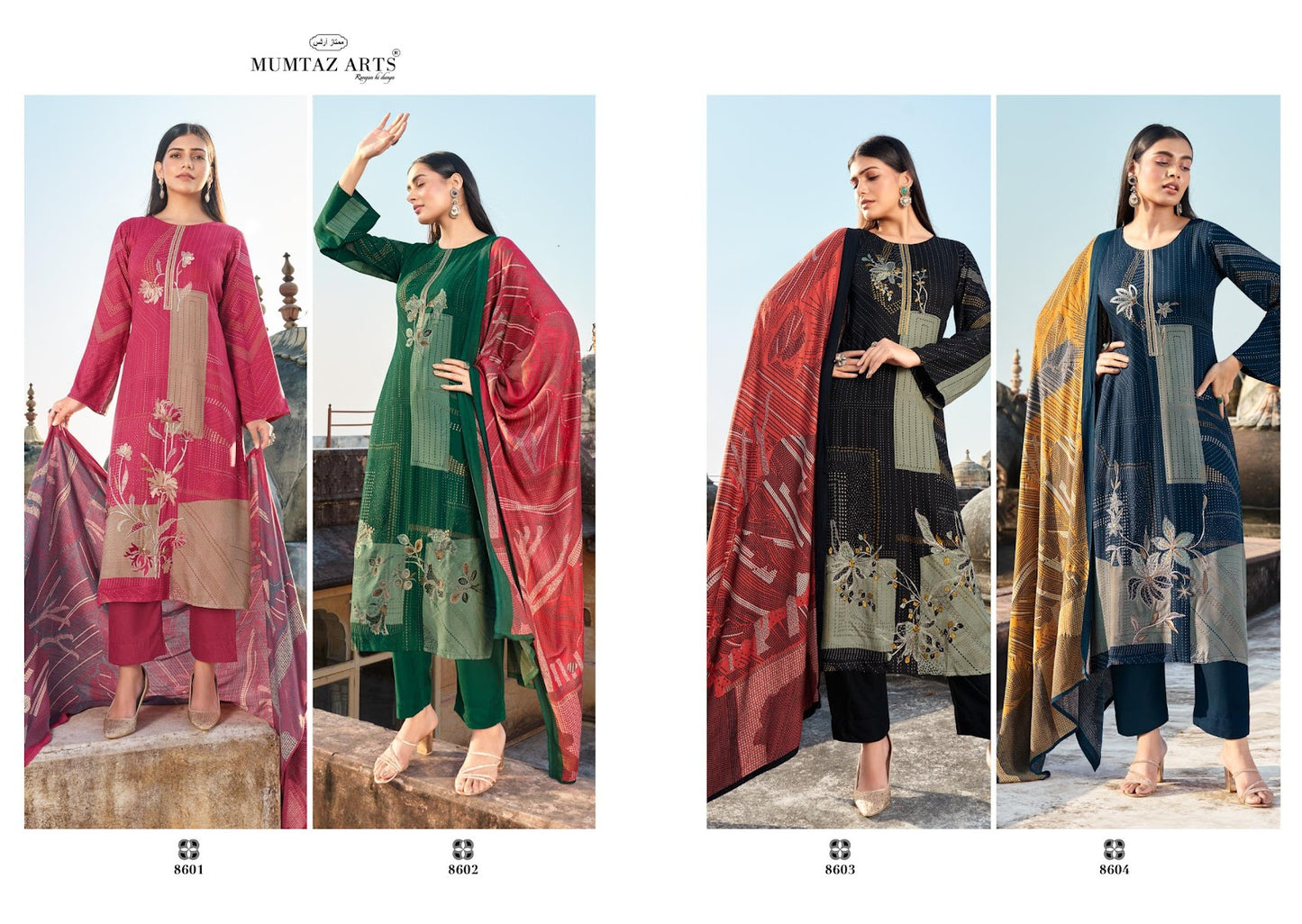 Pastoosh Mumtaz Arts Viscose Pashmina Suits Wholesale Price
