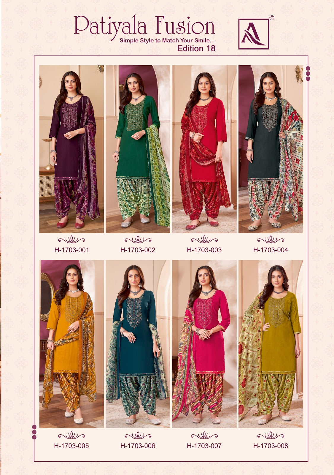 Patiyala Fusion Edition 18 Alok Viscose Karachi Salwar Suits Wholesale Price