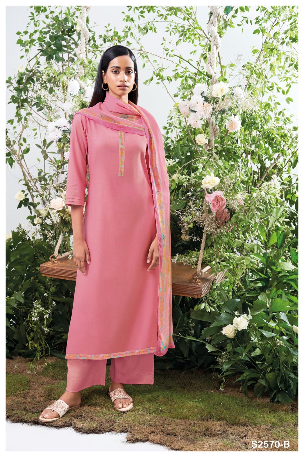 Pavika-2570 Ganga Premium Cotton Plazzo Style Suits