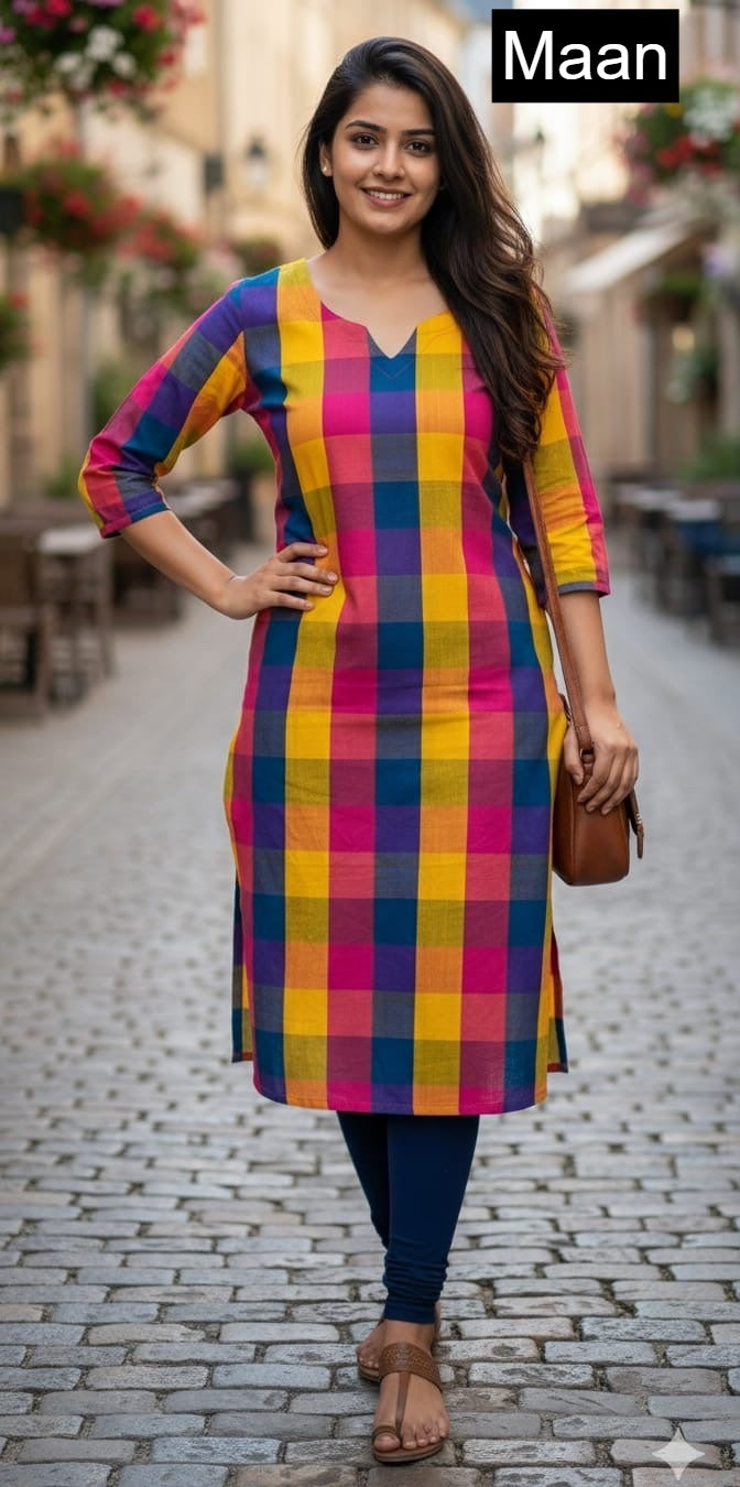 Pc Charu Vol 1 Maan Cotton Straight Cut Kurtis Exporter Ahmedabad