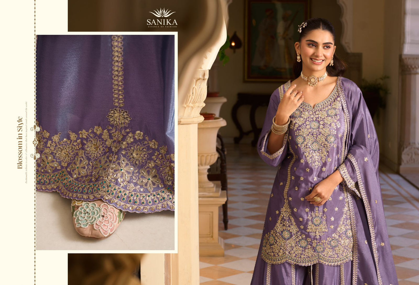 Pehar Sanika Fashion Chinnon Silk Pakistani Readymade Suits Manufacturer Ahmedabad