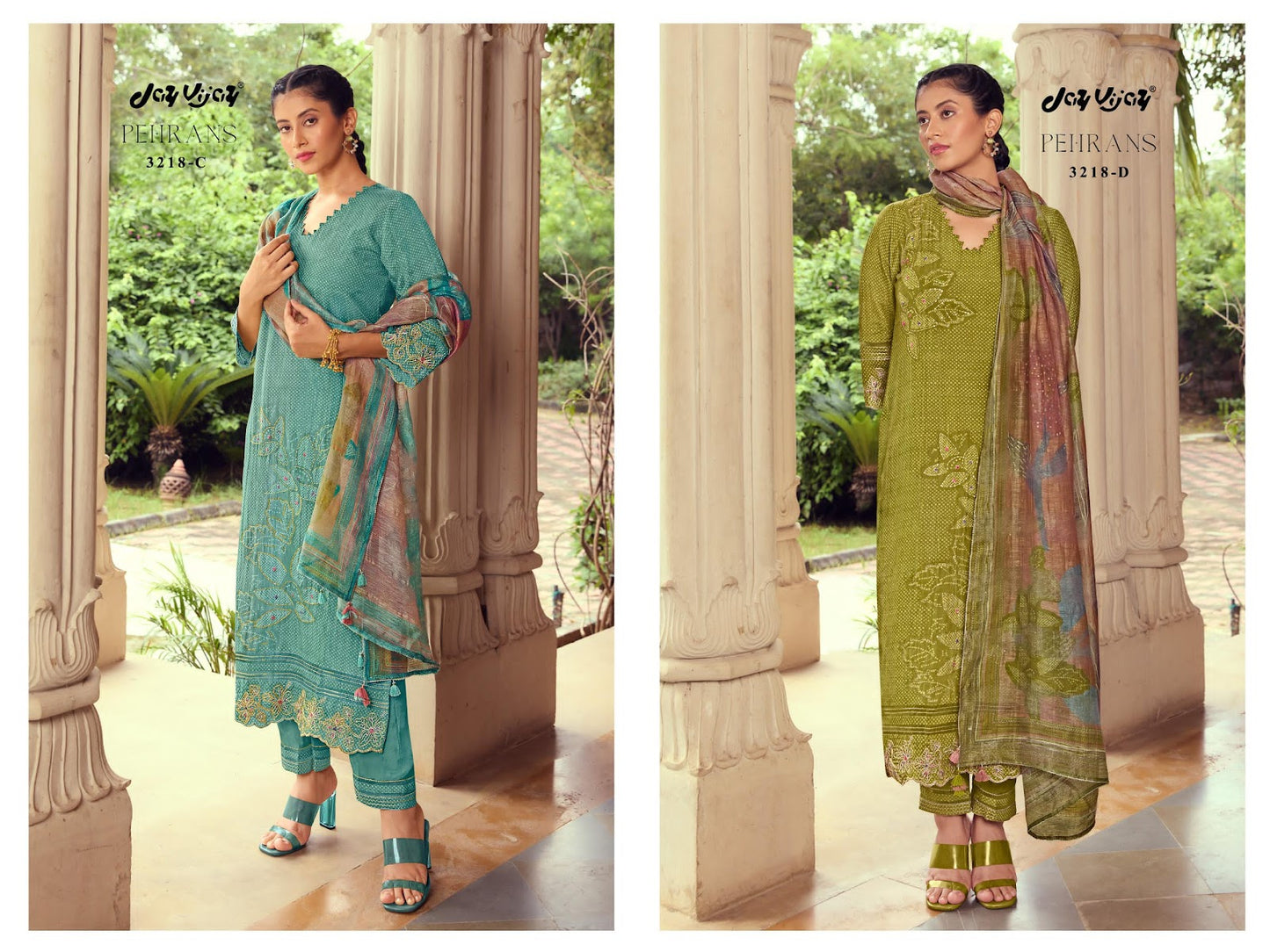 Pehrans 3218 Jay Vijay Muslin Pant Style Suits Supplier Ahmedabad