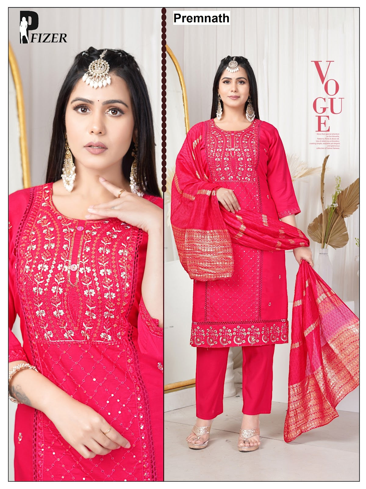 Pfizer 0109 Premnath Roman Readymade Pant Style Suits Supplier Ahmedabad