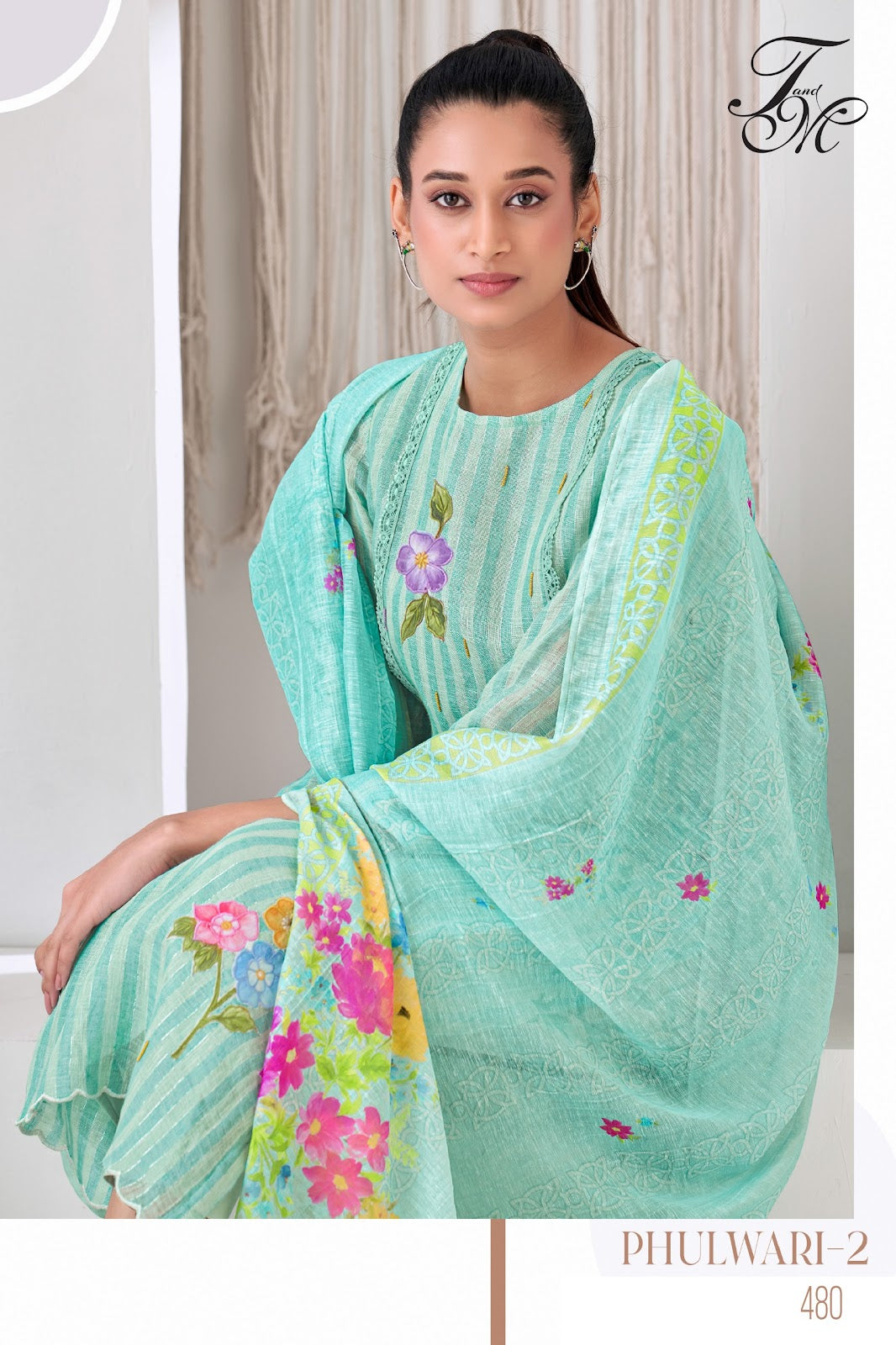 Phulwari 2 Tm Linen Pant Style Suits Supplier Gujarat