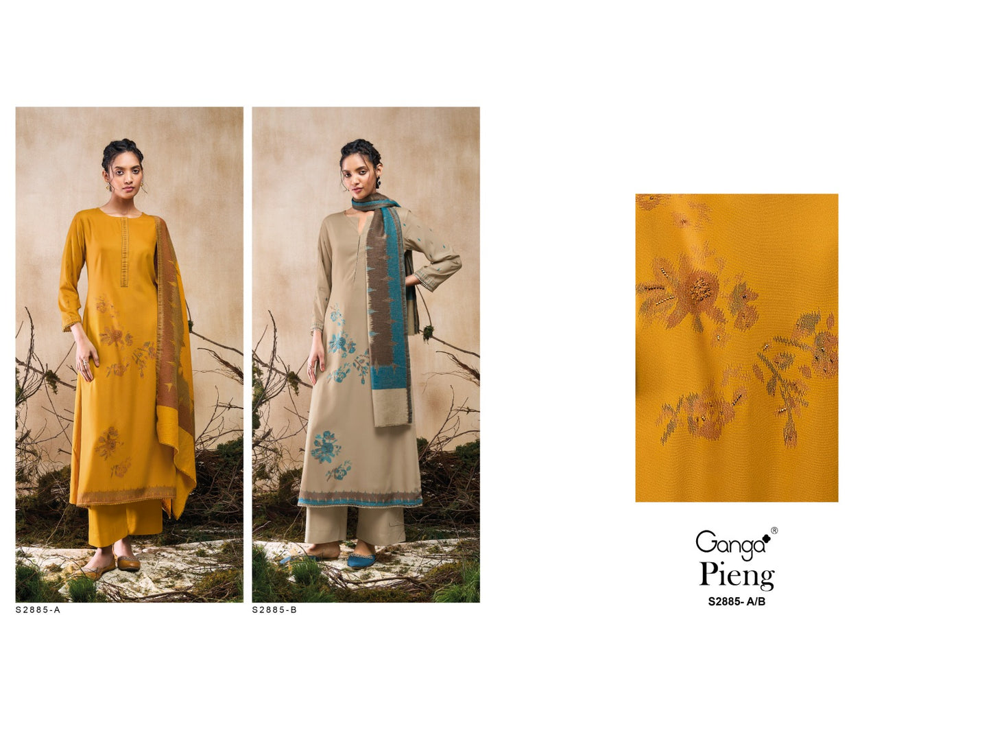 Pieng 2885 Ganga Wool Pashmina Suits Manufacturer