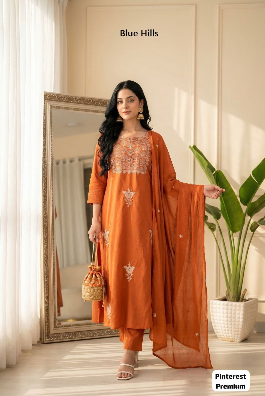 Pinterest Premium Blue Hills Silk Readymade Pant Style Suits Wholesaler Gujarat