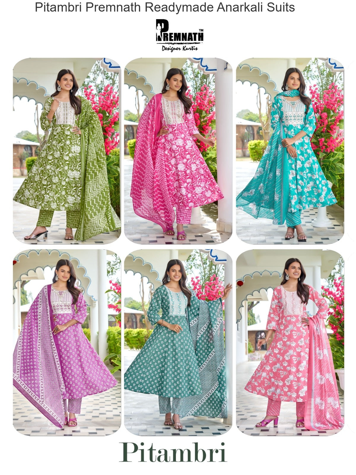 Pitambri Premnath Cotton Readymade Anarkali Suits Supplier Ahmedabad