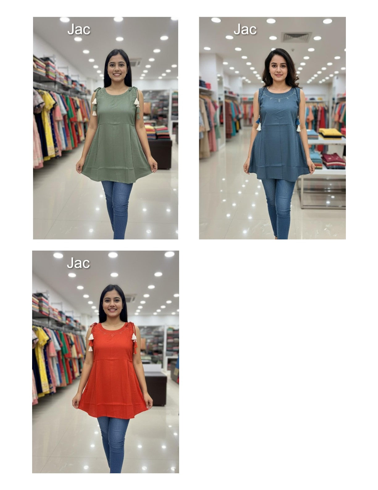 Plain 011125 Jac Cotton Fancy Tops Wholesaler India