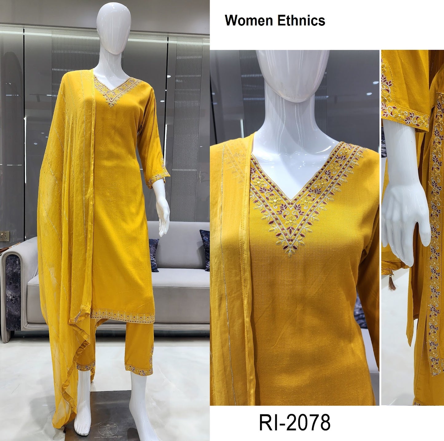 Plain 0506 Women Ethnics Reyon Readymade Pant Style Suits Wholesale Rate