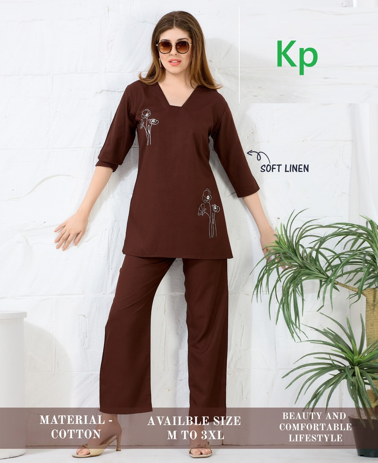 Plain 160626 Kp Linen Co Ord Set Exporter India