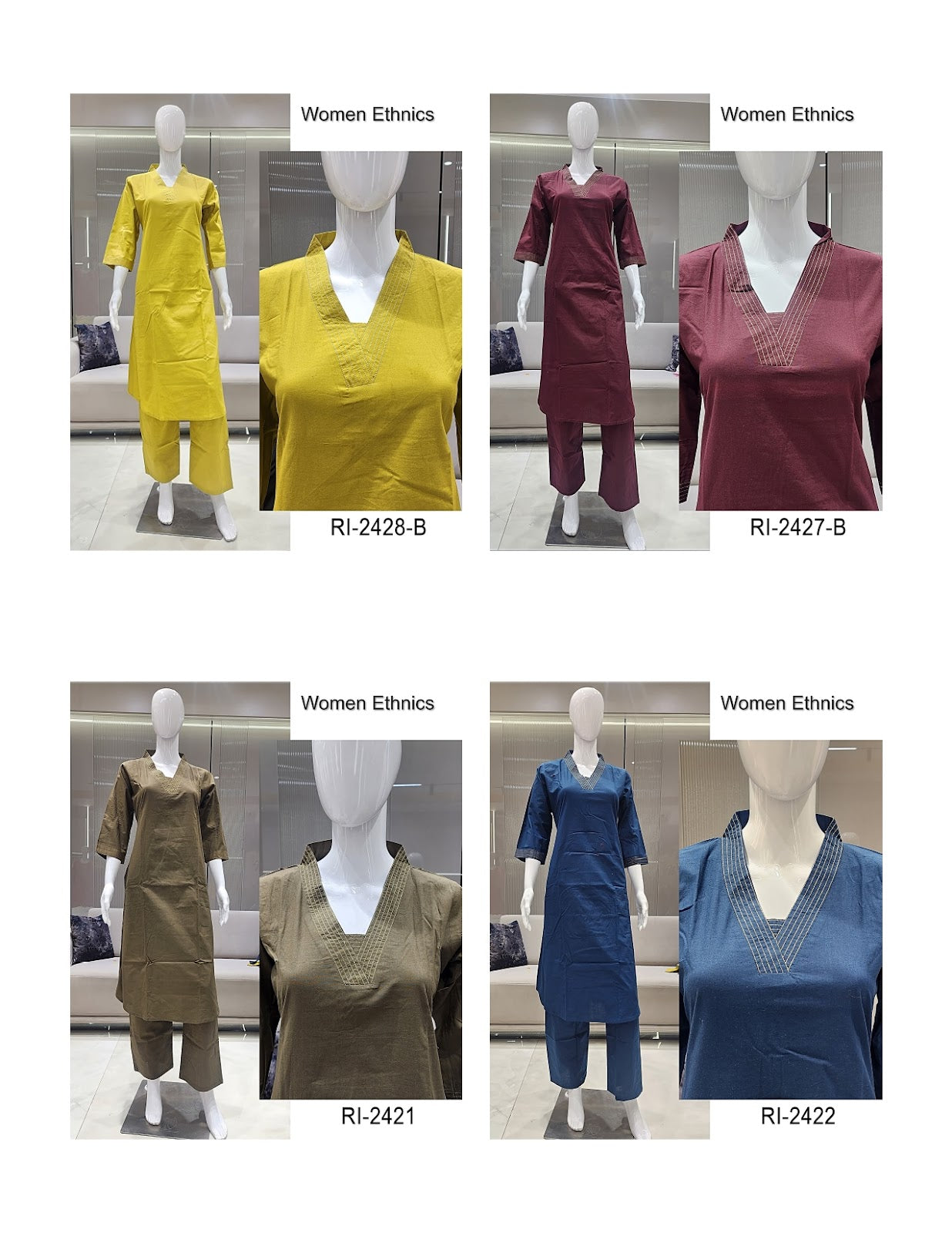 Plain Cotton Women Ethnics Co Ord Set Manufacturer Gujarat