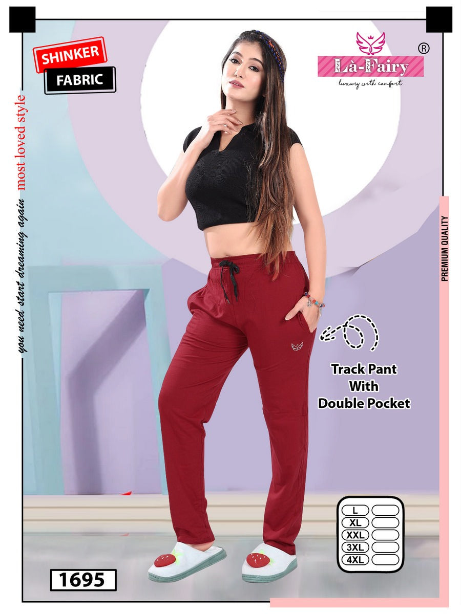 Plain Design 1695 La Fairy Sinker Women Track Pants Manufacturer India