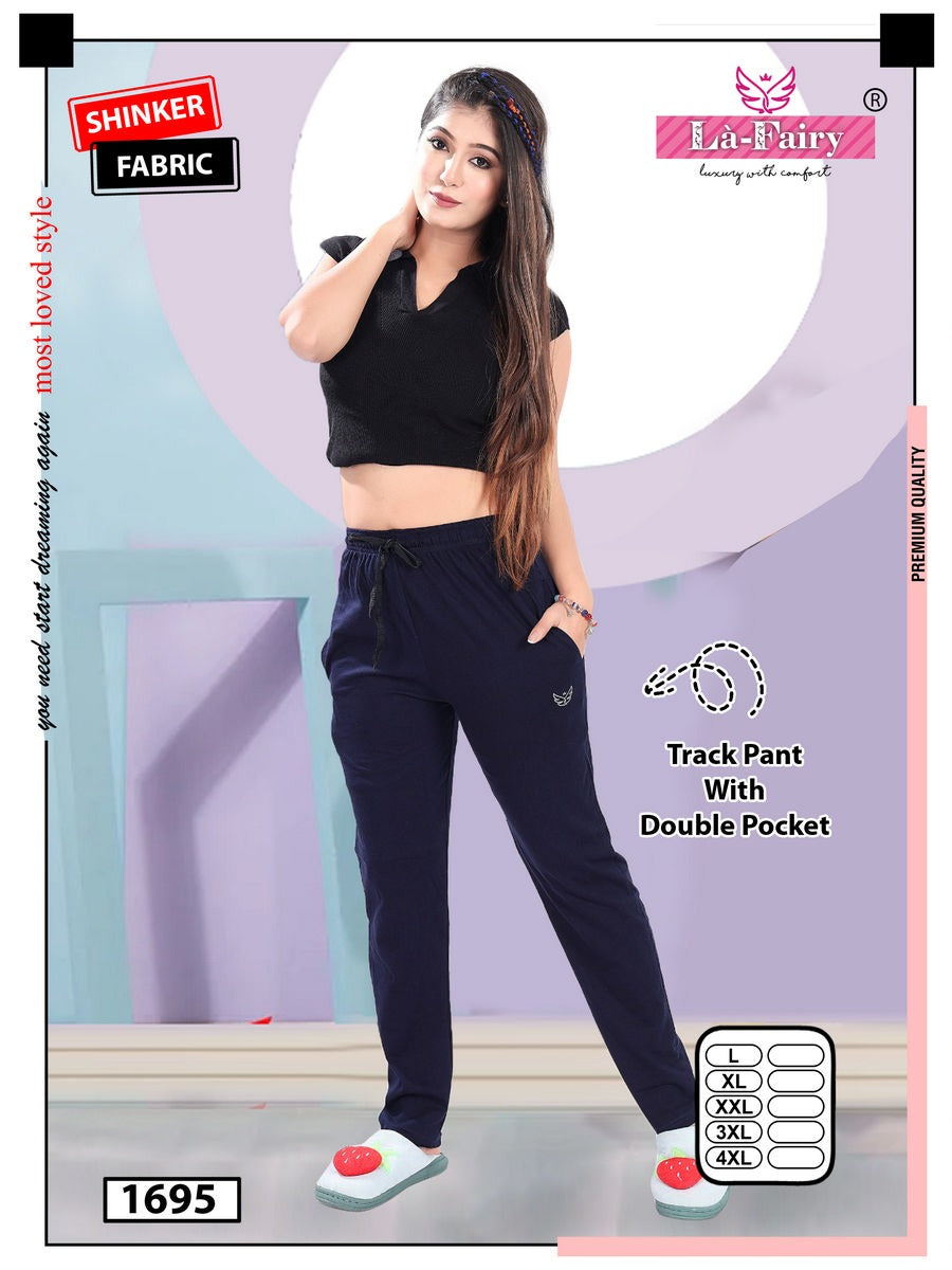 Plain Design 1695 New Colours La Fairy Sincker Women Track Pants Supplier Gujarat