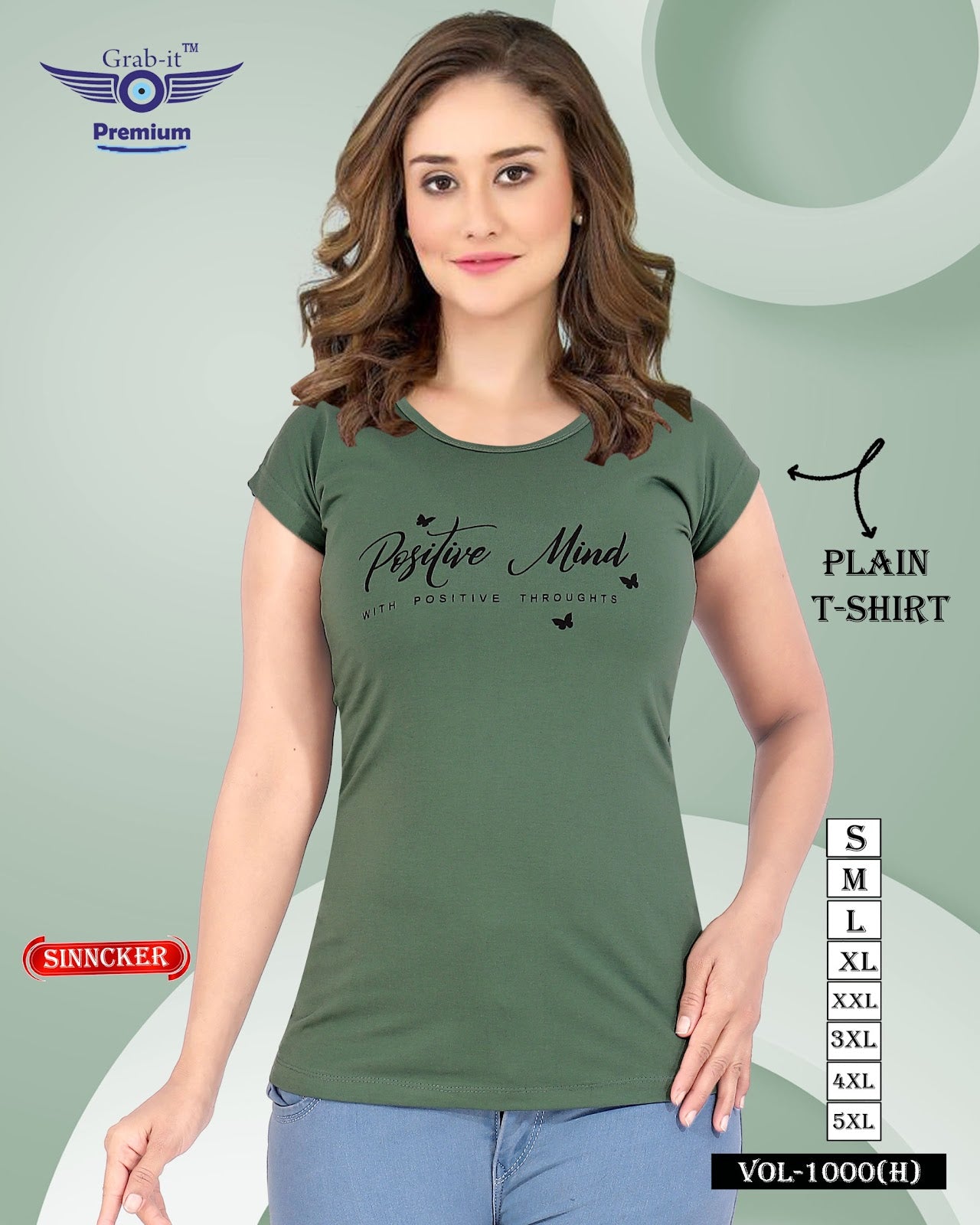 Plain Vol 1000 H Grab It Sinker Women Tshirt Wholesale
