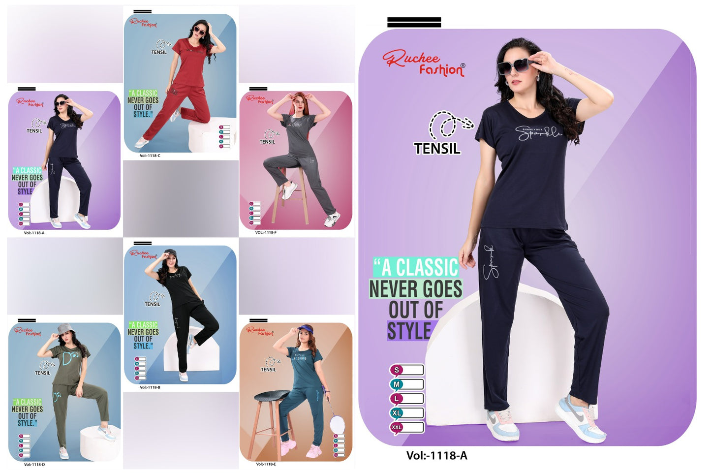 Plain Vol 1118 Ruchee Fashion Tencil Pyjama Night Suits Wholesale Price