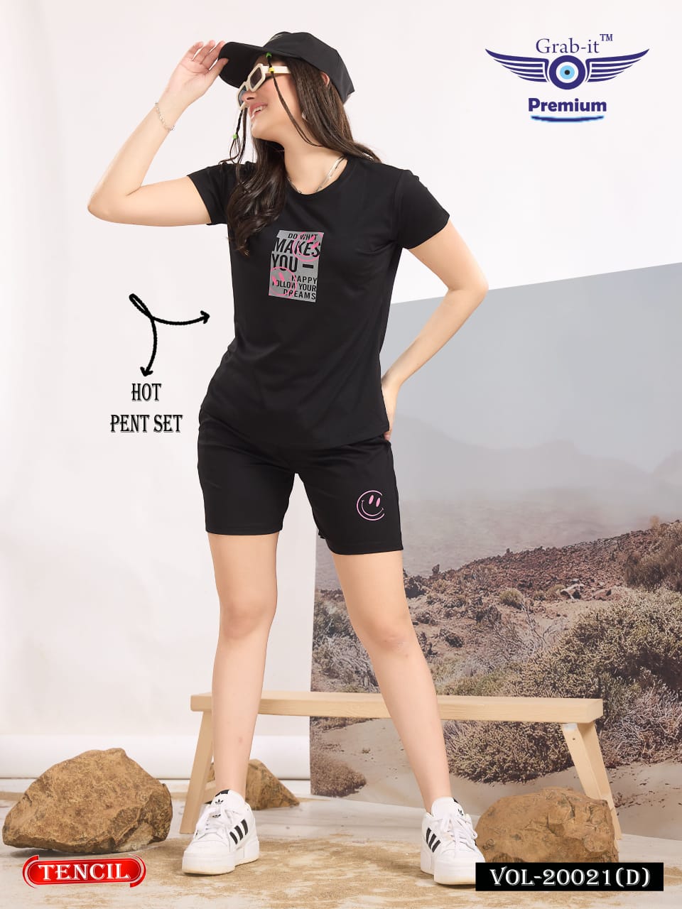 Plain Vol 20021 D Grab It Tencil Shorts Night Suits Wholesale Price