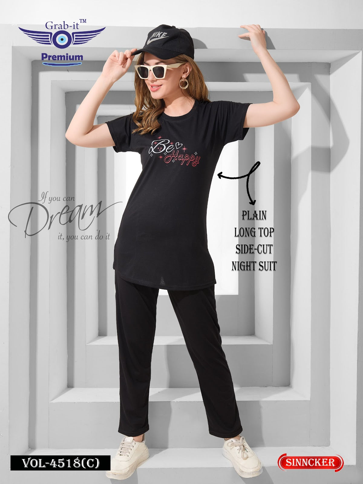 Plain Vol 4518 C Grab It Sinker Kurta Night Suits Manufacturer