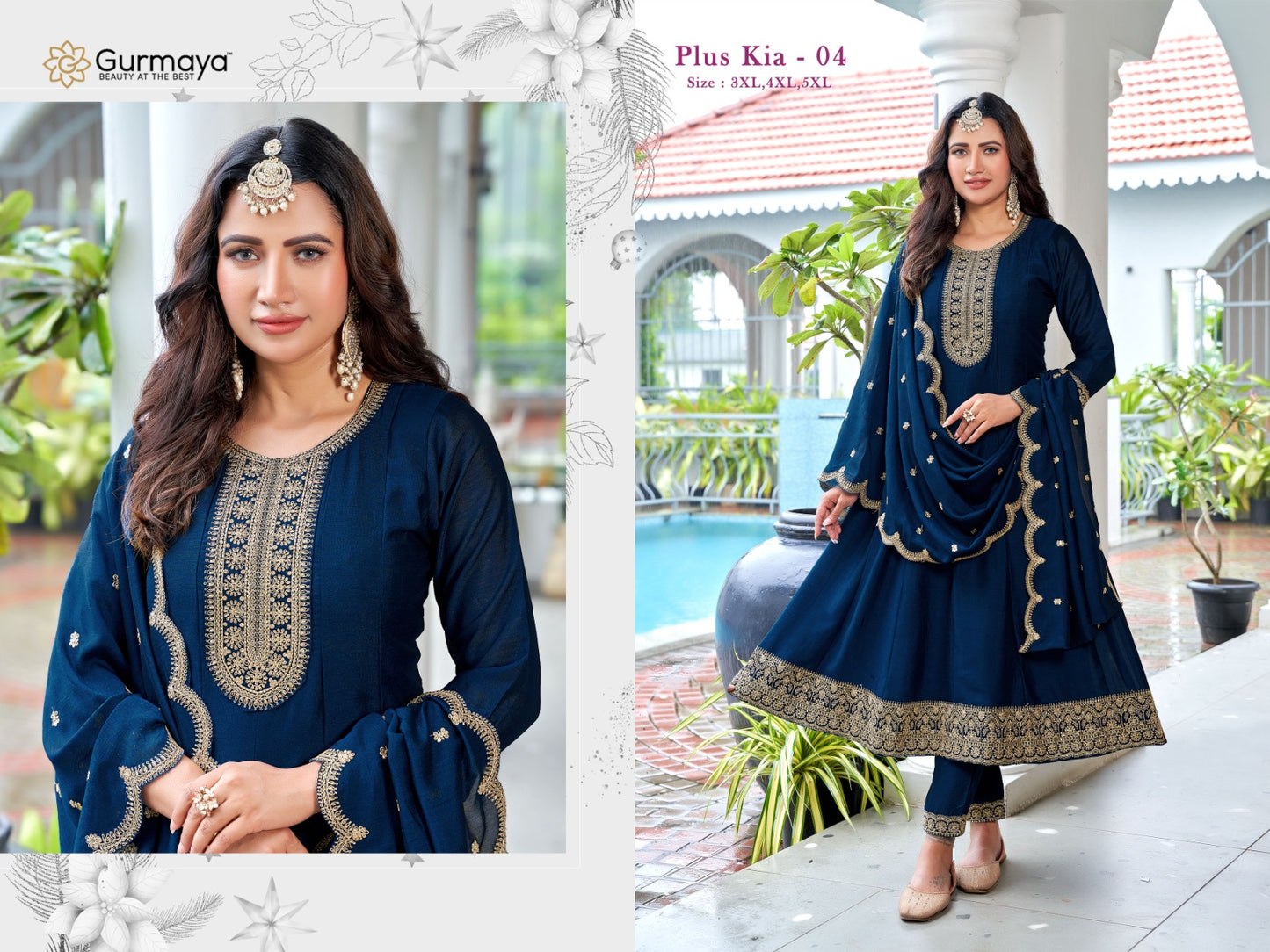 Plus Kia Gurmaya Aanchi Vichitra Silk Readymade Anarkali Suits Wholesaler