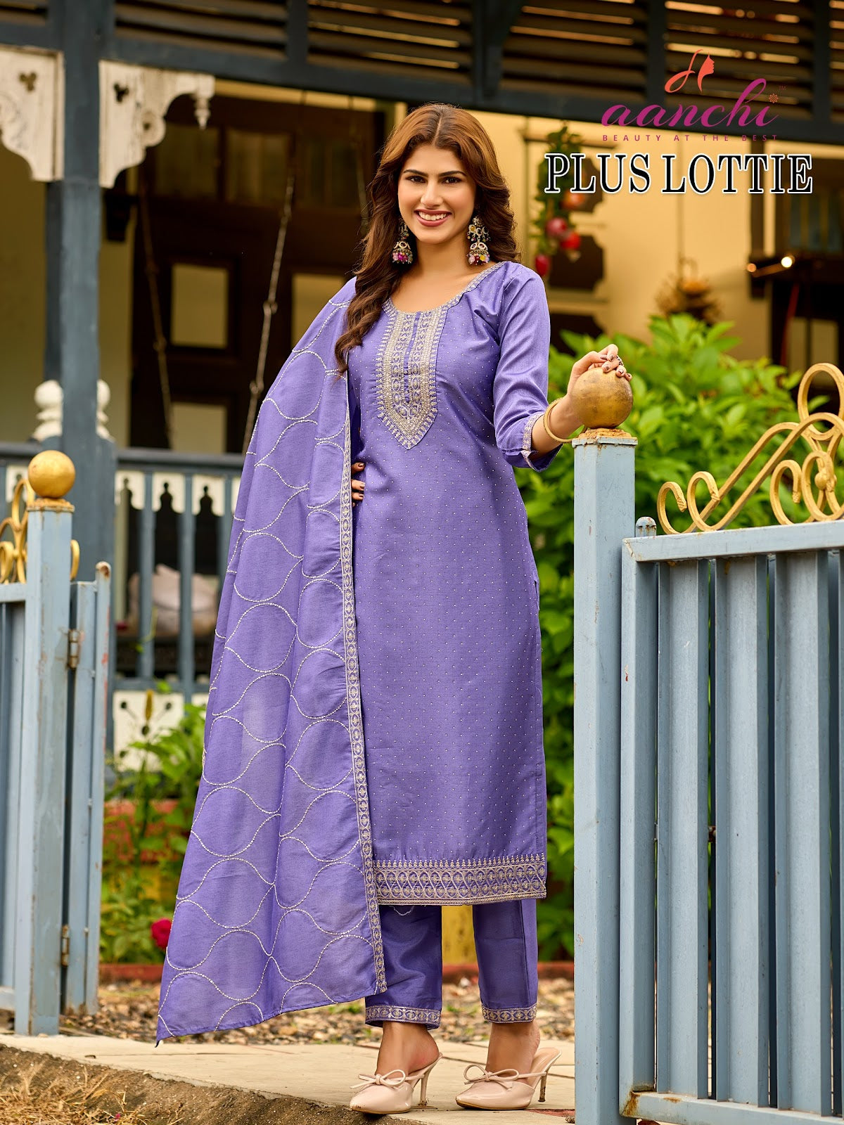 Plus Lottie Aanchi Vichitra Silk Readymade Pant Style Suits Exporter