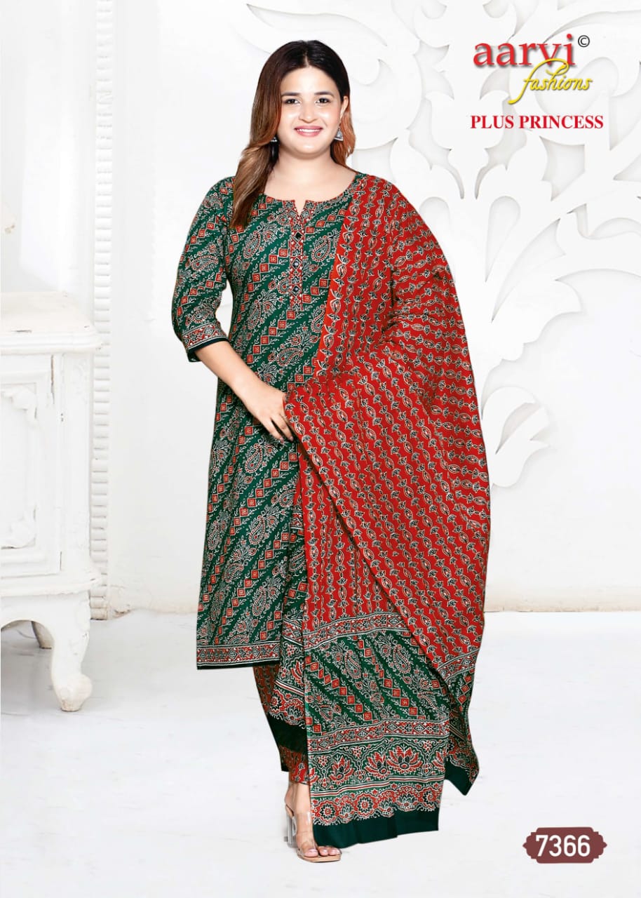 Plus Princess Vol 2 Aarvi Fashions Cotton Readymade Pant Style Suits Exporter