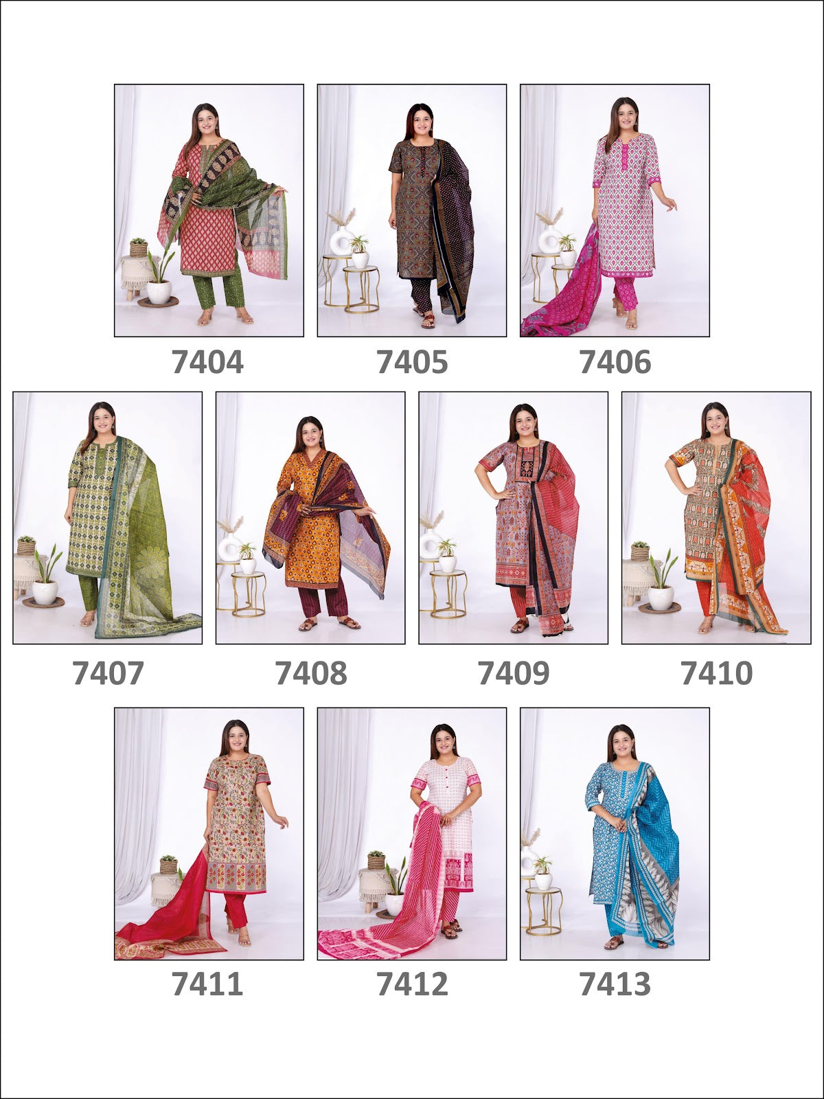 Plus Princess Vol 3 Aarvi Fashions Readymade Cotton Pant Suits Exporter