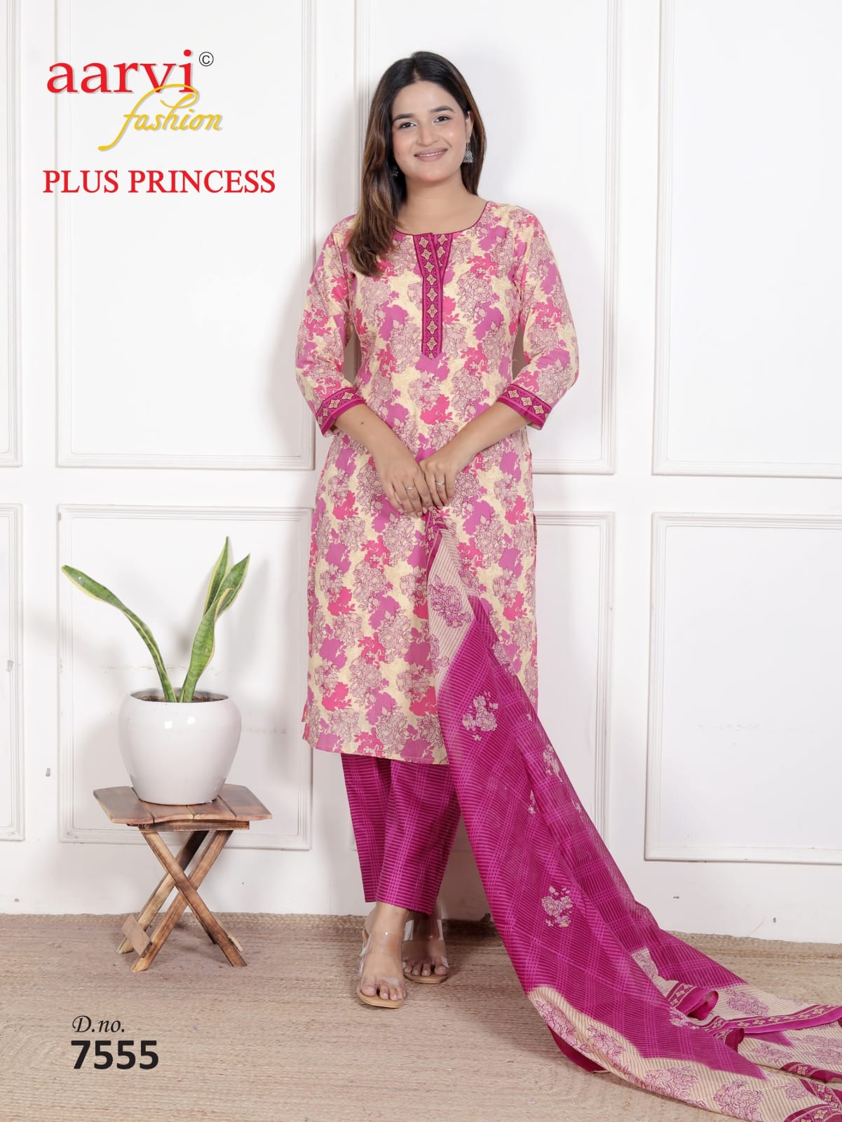 Plus Princess Vol 5 Aarvi Fashions Readymade Cotton Pant Suits Wholesaler Gujarat
