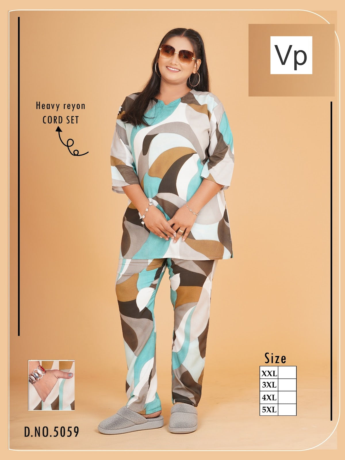 Plus Size 1310 Vp Rayon Co Ord Set Wholesale Price